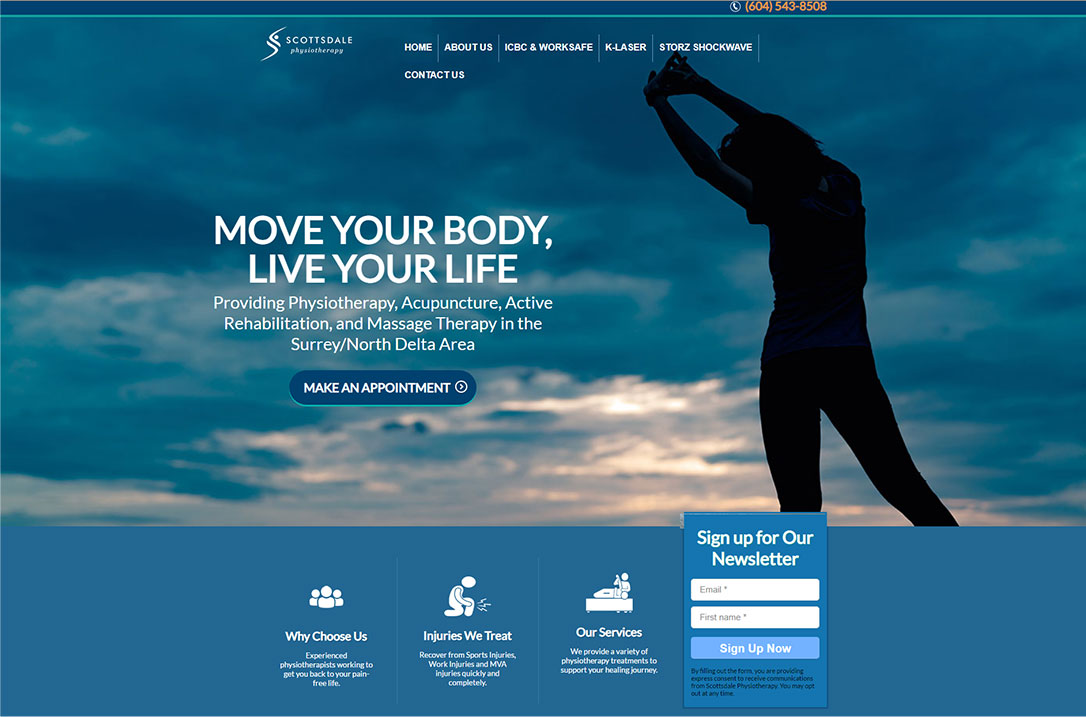 Scottsdale Physiotherapy Website Design Example