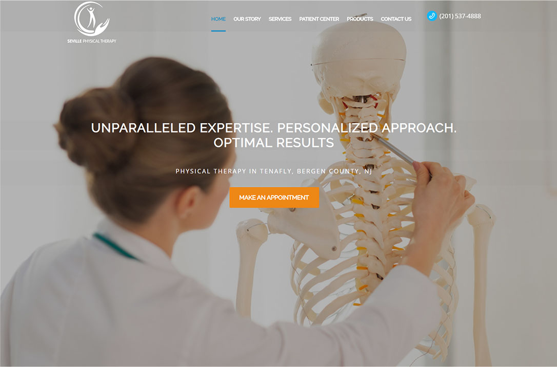 Seville Physical Therapy Website Design Example